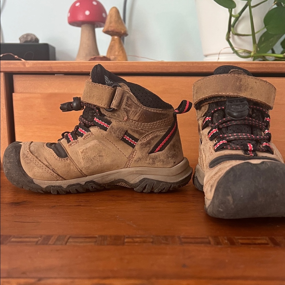 Keen Ridge Flex Waterproof Hiking Boot Kids' Tan and Black Size 10 - Picture 5 of 12